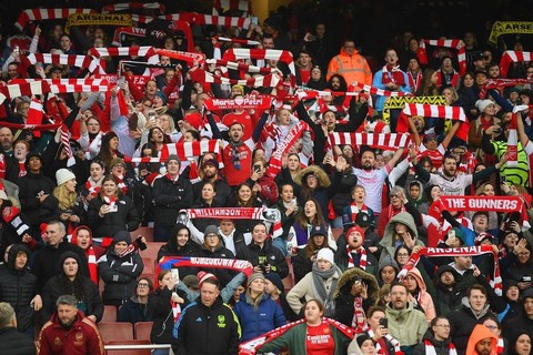 Jumlah penonton di Liga Inggris Wanita (WSL) terpecahkan saat Arsenal menang 4-1 atas Chelsea di Stadion Emirates, 10 Desember lalu. Foto: Instagram/@arsenalwfc