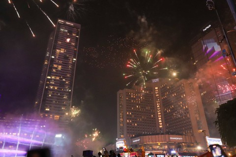 Momen pergantian tahun di Jakarta. Foto: Iqbal Firdaus/kumparan