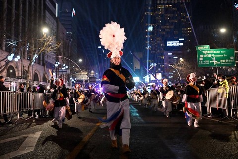 Perayaan tahun baru di Korea Selatan Foto: Jung Yeon-je / AFP