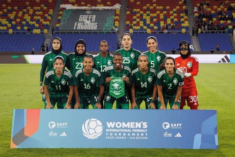 Timnas Wanita Arab Saudi. Foto: Instagram/@bayan.sagadah