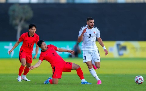 Pertandingan uji coba antara Timnas Irak vs Korea Selatan (Korsel) di New York University Stadium, Sabtu (6/1/2024) malam WIB. Foto: Iraq FA