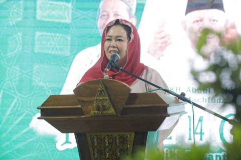 Putri Presiden ke-4 RI Abdurrahman Wahid atau Gus Dur, Yenny Wahid menghaidiri acara Haul ke-14 Gus Dur di Pondok Pesantren (Ponpes) Tebuireng, Jombang, Jawa Timur (Jatim), Sabtu (6/1/2024). Foto: Dok. Istimewa