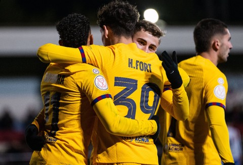 Barcelona vs UD Barbastro dalam pertandingan 32 besar Copa del Rey di Estadio Municipal, Senin (8/1) dini hari WIB. Foto: Dok. Barcelona