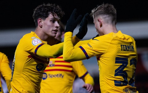 Barcelona vs UD Barbastro dalam pertandingan 32 besar Copa del Rey di Estadio Municipal, Senin (8/1) dini hari WIB. Foto: Dok. Barcelona