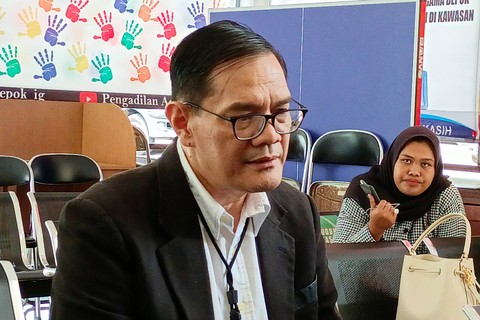 Pengacara Ammar Zoni, Jon Mathias di Pengadilan Agama Depok, Kamis (11/1/2024). Foto: Aprilandika Pratama/kumparan