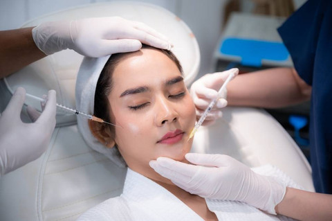 Ilustrasi perempuan lakukan prosedur kecantikan filler dan botox. Foto: Chokniti-Studio/Shutterstock