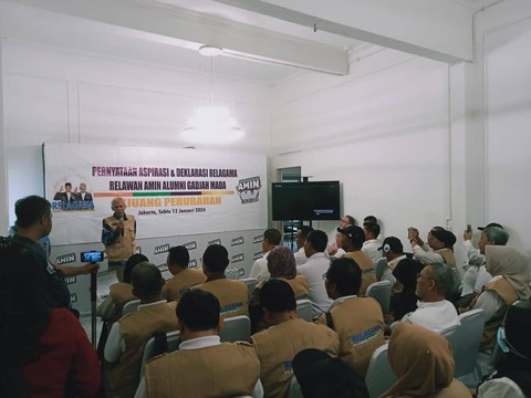 Alumnus UGM mendeklarasikan dukungan terhadap capres nomor urut 1.  Foto: Dok. Istimewa