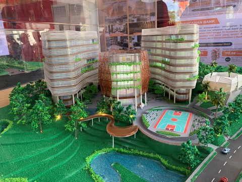 Maket pembangunan kantor LPS di IKN. Foto: Moh Fajri/kumparan