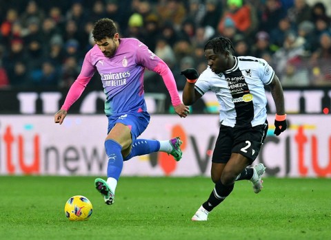 Udinese vs AC Milan di Liga italia. Dok: Jennifer Lorenzini/Reuters