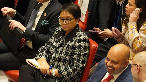 Menteri Luar Negeri RI Retno Marsudi menghadiri Debat Terbuka di Dewan Keamanan PBB yang membahas soal Palestina, New York, Amereika Serikat, pada Selasa (23/1/2023). Foto: Kemenlu RI