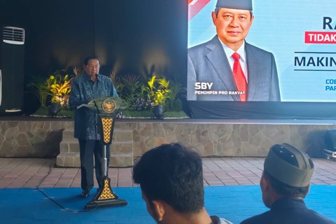 Ketua Majelis Tinggi Partai Demokrat dan Mantan Presiden RI ke 6 Susilo Bambang Yudhoyono (SBY) di acara pertemuan dengan tokoh masyarakat Jember, Minggu (28/1/2024).  Foto: Dok. Mili.id