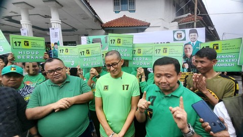 Ketua Bappilu PPP, Sandiaga Uno, di Lapangan Islamic Center, Kabupaten Sumedang pada Minggu (28/1). Foto: Dok. Istimewa