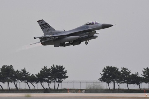 Jet tempur F-16 Angkatan Udara AS. Foto: Jung Yeon-je/AFP