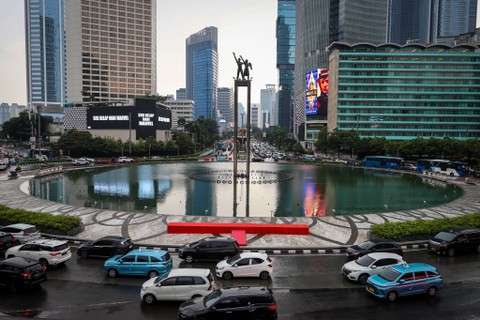 Suasana di kawasan Bundaran HI, Jakarta, Senin (5/2/2024). Foto: Iqbal Firdaus/kumparan