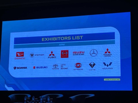 Daftar peserta di pameran otomotif kendaraan komersial Gaikindo Indonesia International Commercial Vehicle Expo atau GIICOMVEC 2024, 7-10 Maret di JCC, Senayan. Foto: Sena Pratama/kumparan