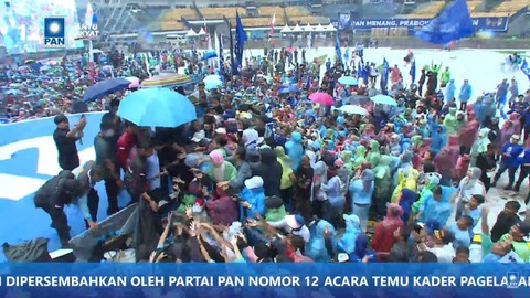 Cawapres 02 Gibran Rakabuming Raka pada kampanye akbar Prabowo-Gibran di Stadion Gelora Bandung Lautan Api (GBLA), Kota Bandung, Kamis (8/2/2024). Foto: Youtube/PAN TV
