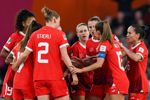 Timnas Swiss di Piala Dunia Wanita 2023.  Foto: Saeed Khan/AFP