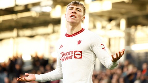 Rasmus Hojlund, pemain MU. Foto: Action Images via Reuters/Peter Cziborra