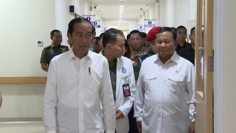 Presiden Joko Widodo bersama Menhan Prabowo Subianto meresmikan Rumah Sakit Pusat Pertahanan Negara (RS PPN) Panglima Besar Soedirman di Bintaro, Jakarta Selatan, Senin (19/2/2024). Foto: Youtube/ Kemhan RI