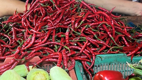 Cabai keriting di Pasar Senen, Jakarta pada Rabu (21/2/2024). Foto: Widya Islamiati/kumparan