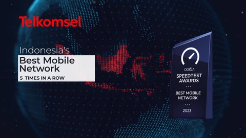 Penghargaan tingkat global dari Ookla Speedtest Awards kategori Best Mobile Network di Indonesia dianugerahkan untuk kelima kalinya kepada Telkomsel Foto: Dok. Telkomsel
