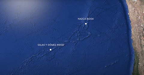 Lokasi gunung laut di lepas pantai Amerika Selatan. Foto: ROV SuBastian/Schmidt Ocean Institute