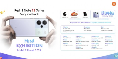 Xiaomi menawarkan berbagai promo pada mini exhibition selama periode first sale Redmi Note 13 Series. Foto: dok. Xiaomi