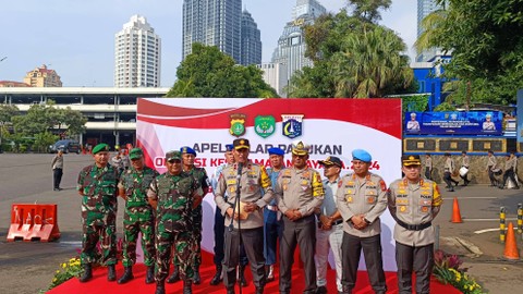 Wakapolda Metro Jaya Brigjen Pol Suyudi Ario Seto usai apel gelar pasukan Operasi Keselamatan Jaya 2024, Sabtu (2/3). Foto: Thomas Bosco/kumparan