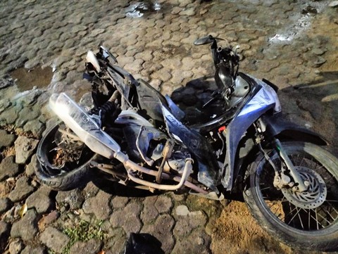 Motor yang terlibat kecelakaan di Jalan Teuku Umar, Kedaton, Bandar Lampung. | Foto: Dok Satlantas Polresta Bandar Lampung
