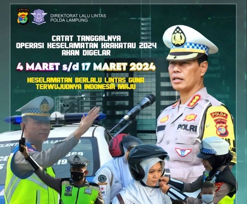 Poster Pemberitahuan Operasi Keselamatan Krakatau 2024 | Foto : Ditlantas Polda Lampung