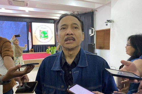 Ketua Mahkamah Konstitusi (MK) Suhartoyo saat ditemui di Bogor, Jawa Barat, Rabu (6/3/2024). Foto: Fath Putra Mulya/ANTARA