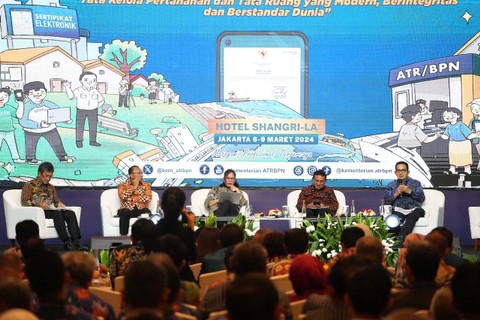 Kepala Badan Bank Tanah, Parman Nataatmadja, dalam Rakernas Kementerian ATR/BPN. Foto: Humas Badan Bank Tanah 