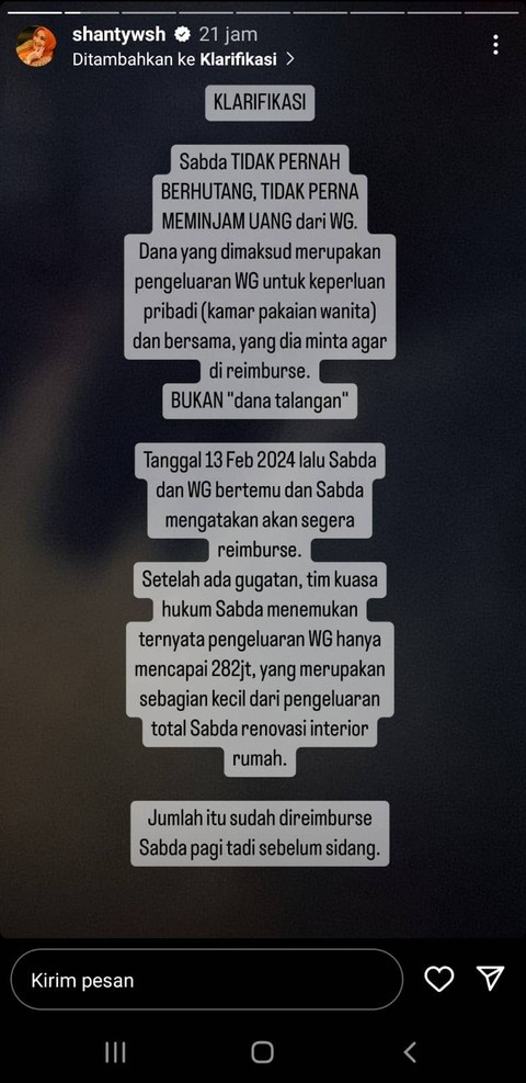 Ibunda Sabda Ahessa Tegaskan Putranya Tak Pernah Utang ke Wulan Guritno. Foto: Instagram/@shantywsh