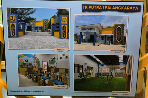 Gambar hasil rehabilitasi dan renovasi sarana prasarana Yayasan Pendidikan Putra, di Kantor Kementerian PUPR, Sabtu (9/3/2024).   Foto: Akbar Maulana/kumparan