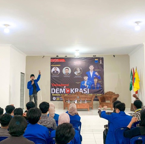 Ketua PC PMII Bandar Lampung Alandra Pratama. | Eka Febriani / Lampung Geh