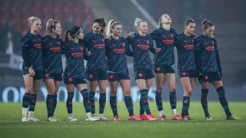 Manchester City melawan Tottenham pada pertandingan Semifinal Piala FA Wanita. Foto: Manchester City