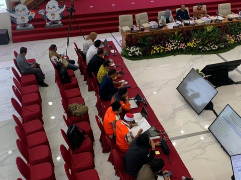 Suasana rapat pleno terbuka rekapitulasi tingkat nasional di Ruang Sidang lantai 2 Kantor KPU RI, Jakarta, Selasa (12/3/2024). Foto: Luthfi Humam/kumparan