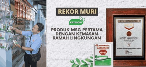 Ajinomoto mendapat Rekor Muri karena upayanya dalam mengurangi penggunaan plastik melalui kemasan kertas. Foto: Dok. Ajinomoto