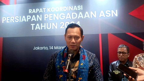 Menteri Agraria dan Tata Ruang (ATR/BPN) Agus Harimurti Yudhoyono (AHY) pada Rakornas Pengadaan ASN Tahun 2024 di Hotel Bidakara, Kamis (14/3/2024). Foto: Ghinaa Rahmatika/kumparan