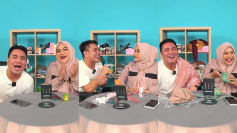 Program Shopee Live akun Toko Mama Nur bareng Aurel Hermansyah dan Iman Hakiki. Foto: Istimewa