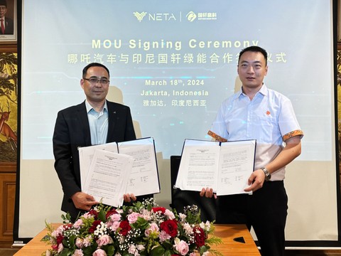 Neta dan Gotion menandatangani MoU untuk menunjang produksi mobil listrik di Indonesia. Foto: Istimewa