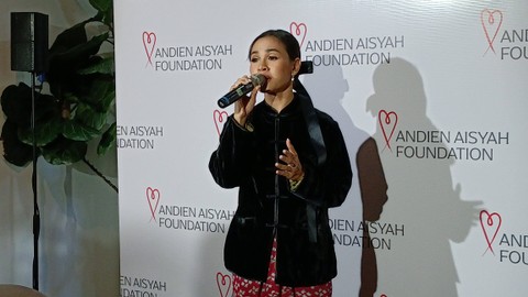 Penyanyi Andien Aisyah saat Melaunching Andien Aisyah Foundation di Panglima Polim, Jakarta Selatan, Rabu (20/3). Foto: Aprilandika Pratama/kumparan
