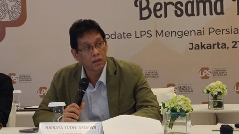 Ketua Dewan Komisioner LPS Purbaya Yudhi Sadewa di Hotel Fairmont Jakarta, Kamis (21/3). Foto: Ave Airiza Gunanto/kumparan