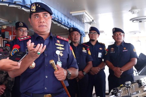 Plt. Direktur Jenderal Pengawasan Sumber Daya Kelautan dan Perikanan (PSDKP), Dr.Pung Nugroho Saksono, A.Pi, M.M. tegaskan komitmen mengawasi Wilayah Pengelolaan Perikanan Negara Republik Indonesia (WPPNRI) dari ancaman illegal fishing, Jumat (22/3). Foto: Dok. Istimewa