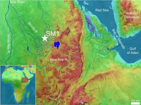 Lokasi Shinfa-Metema 1.  Foto: topographic map/Arizona State University