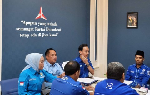 Rapat internal Partai Demokrat untuk membentuk tim penjaringan calon kepala daerah di Sumsel. (ist)