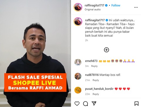 Raffi Ahmad siap memeriahkan promo puncak Shopee Big Ramadan Sale. Foto: dok. Istimewa
