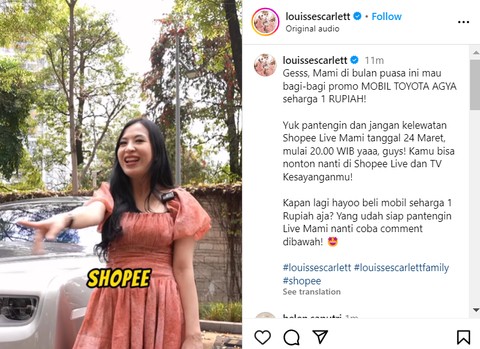 Mami Louisse siap memeriahkan promo puncak Shopee Big Ramadan Sale. Foto: dok. Istimewa