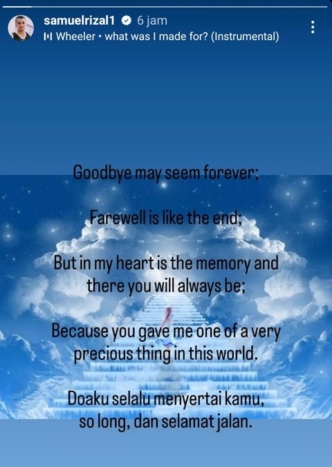 Postingan IG Story Samuel Rizal. Foto: Instagram Story/samuelrizal1