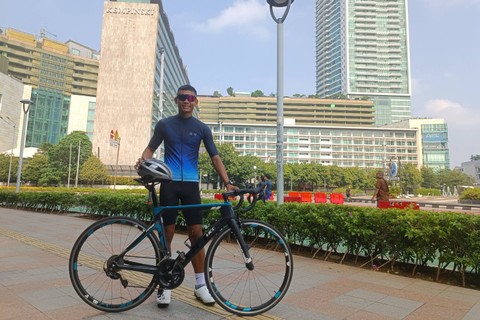 Ilyas, warga Cilandak di CFD Bundaran HI, Jakarta, Minggu (24/3/2024).   Foto: Hedi/kumparan